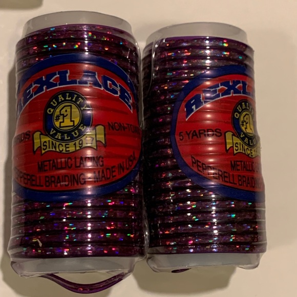 NWT LOT OF 8 REXLACE PLASTIC/ METALLIC LACING. - Picture 5 of 11